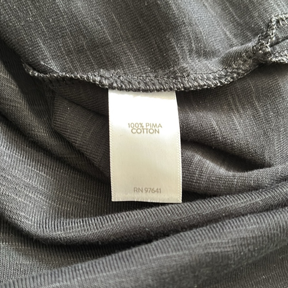 J. Jill Pima-Slub Scoop-Neck Side-Slit Tee, Black, XL, EUC - Picture 5 of 6